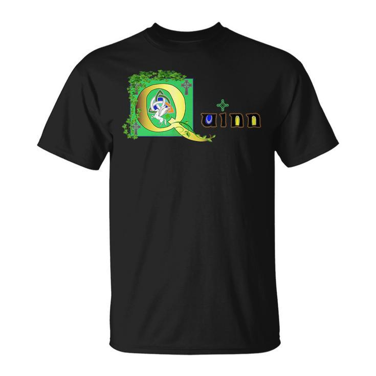 Quinn Family Name In A Celtic Illuminated Letter Style Unisex T-Shirt