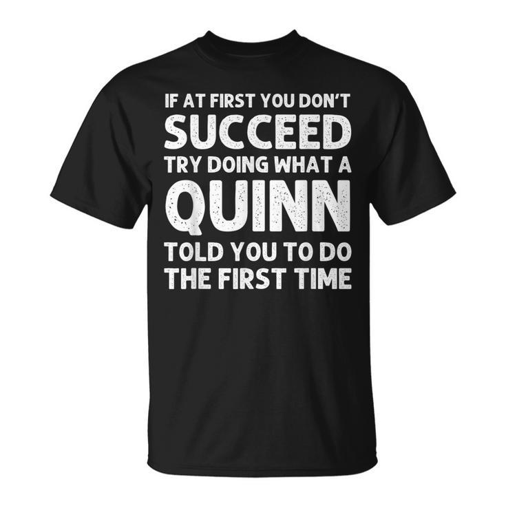 Quinn Funny Surname Family Tree Birthday Reunion Idea Unisex T-Shirt