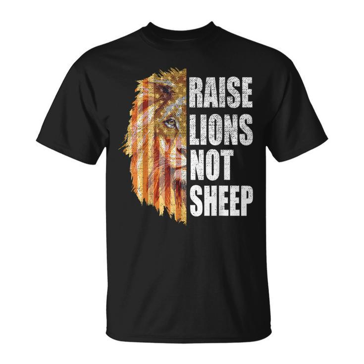 Raise Lions Not Sheep American Flag 4Th Of July Vintage  Unisex T-Shirt