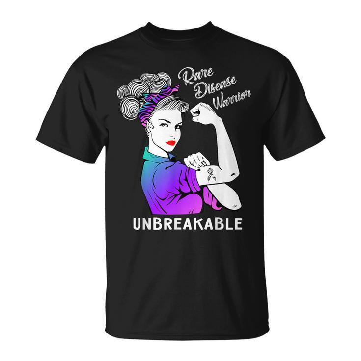 Rare Disease Warrior Unbreakable Awareness T-Shirt