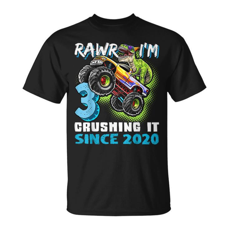 Rawr Im 3 Monster Truck Dinosaur 3Rd Birthday Party Boys  Unisex T-Shirt