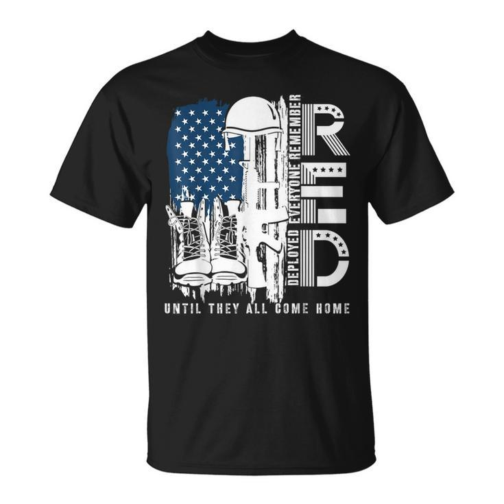 Red Friday Military We Wear Red Support Our Troops Us Flag T-Shirt