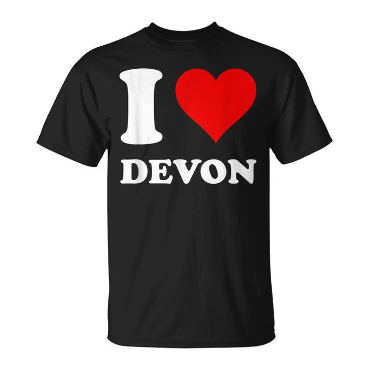 Red Heart I Love Devon T-Shirt