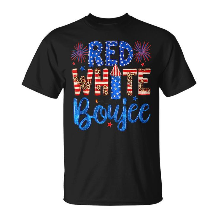Red White & Boujee Summer Funny Drinking 4Th Of July Us Flag  Unisex T-Shirt