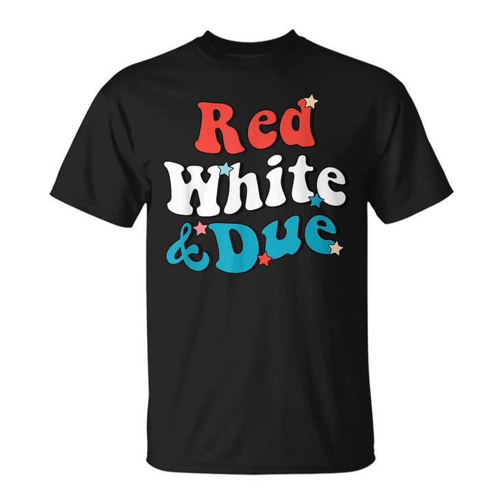Red White And Due 4Th Of July Usa Baby Reveal American  Unisex T-Shirt