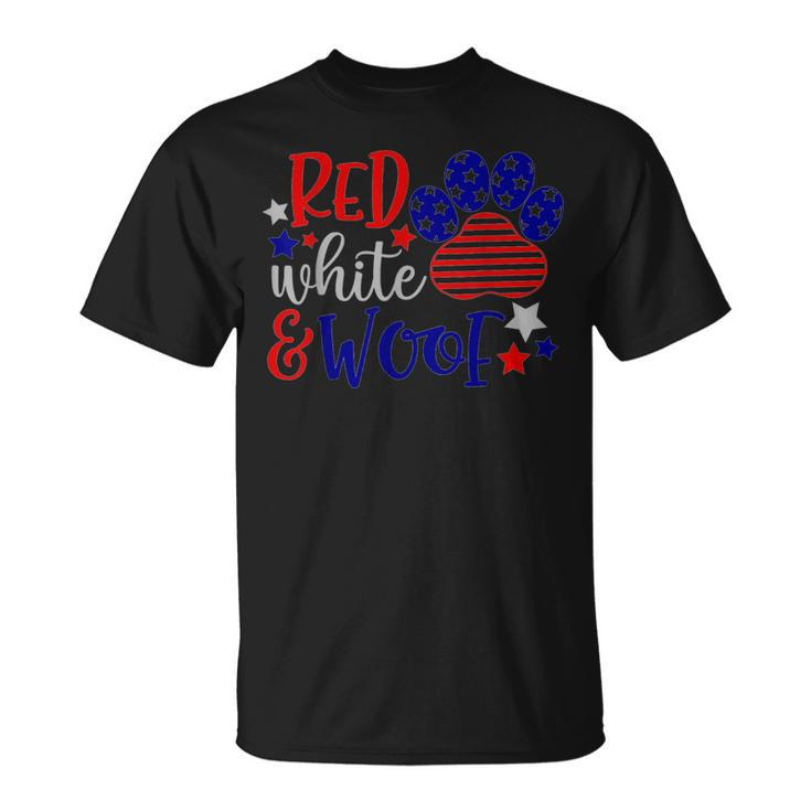Red White And Woof Patriotic Dog Lover Usa Flag 4Th Of July  Unisex T-Shirt