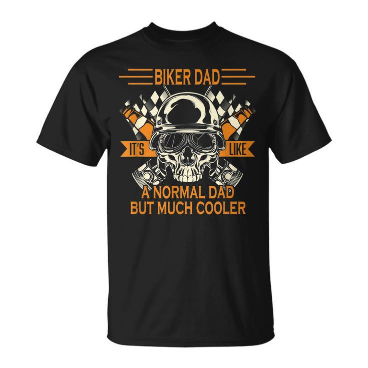 Retro Biker Dad Motorcycle Fathers Day Gift For Biker Gift For Mens Unisex T-Shirt