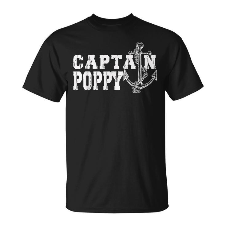 Retro Captain Poppy Pontoon Lake Sailor Fishing Boating Unisex T-Shirt