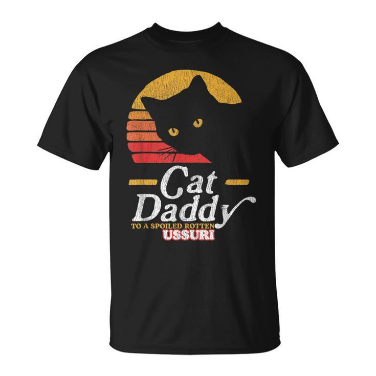 Retro Cat Daddy To A Spoiled Rotten Ussuri 80S T-Shirt