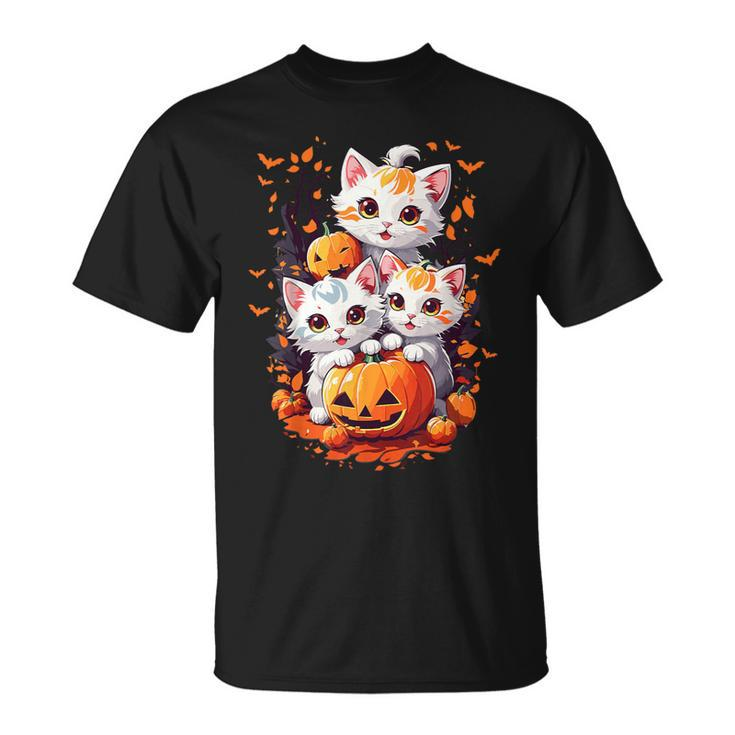 Retro Cute Cat Halloween Season Costume Night Party T-Shirt