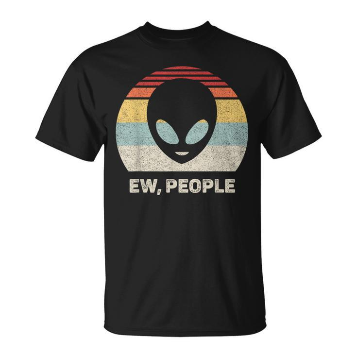 Retro Ew People With Alien Vintage Alien T-Shirt