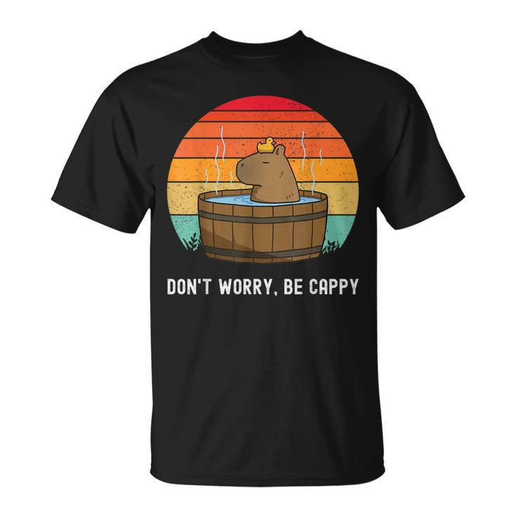 Retro Funny Capybara Dont Worry Be Capy  Unisex T-Shirt