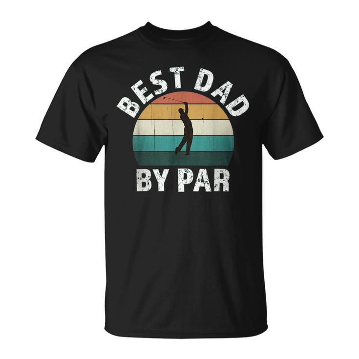 Retro Golfer Dad Fun Vintage Sunset Father Playing Golf Pun Unisex T-Shirt
