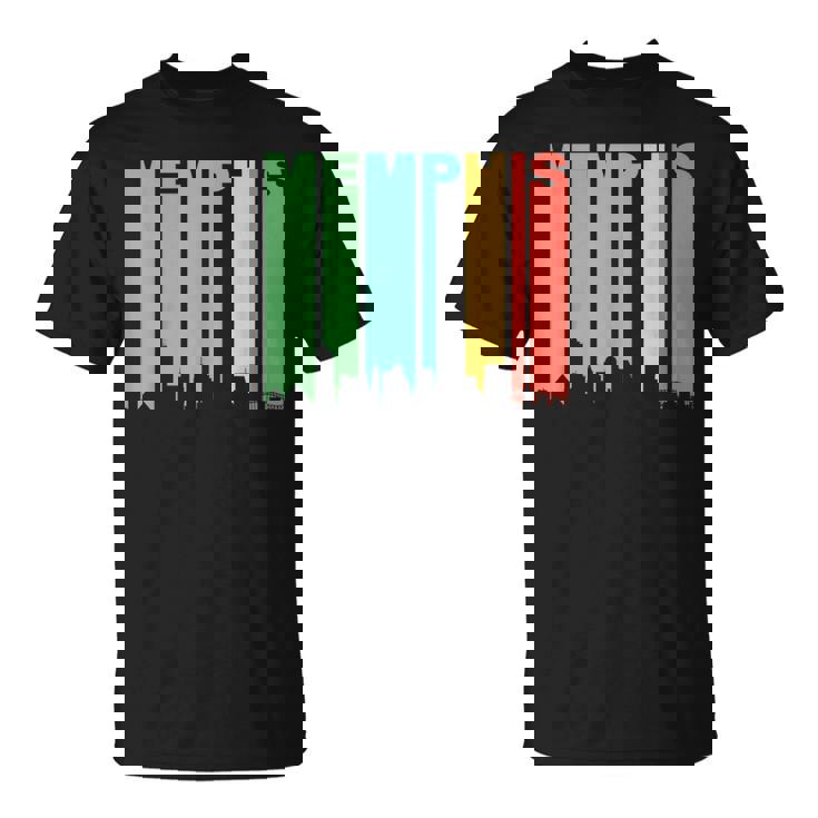 Retro Memphis Tennessee Cityscape Downtown Skyline T-Shirt