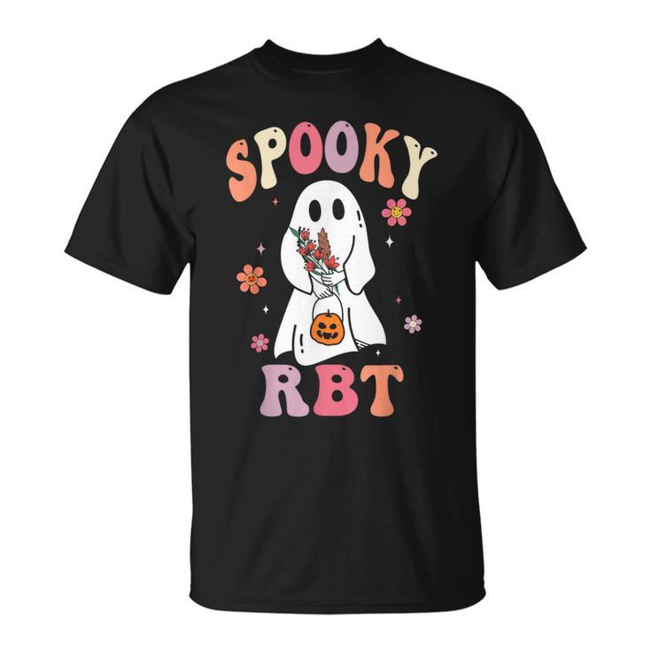 Retro Spooky Rbt Behavior Technician Halloween Rbt Therapist T-Shirt