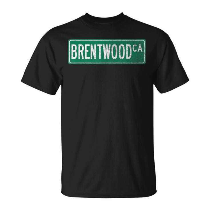 Retro Style Brentwood Ca Street Sign T-Shirt