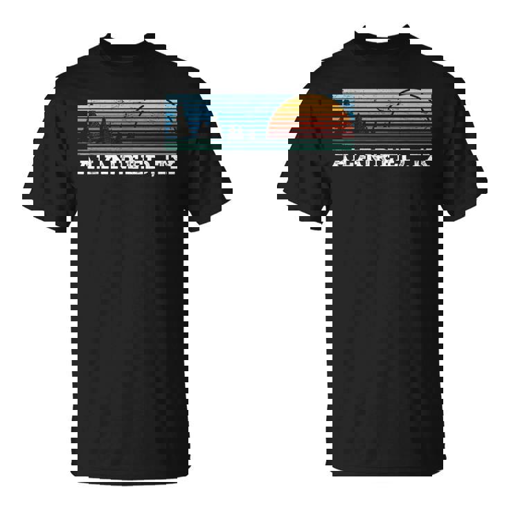 Retro Sunset Stripes Alanreed Texas T-Shirt