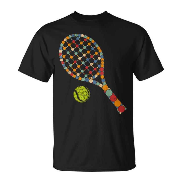 Retro Tennis Player & Ball With Polka Dots Happy Dot Day Boy T-Shirt
