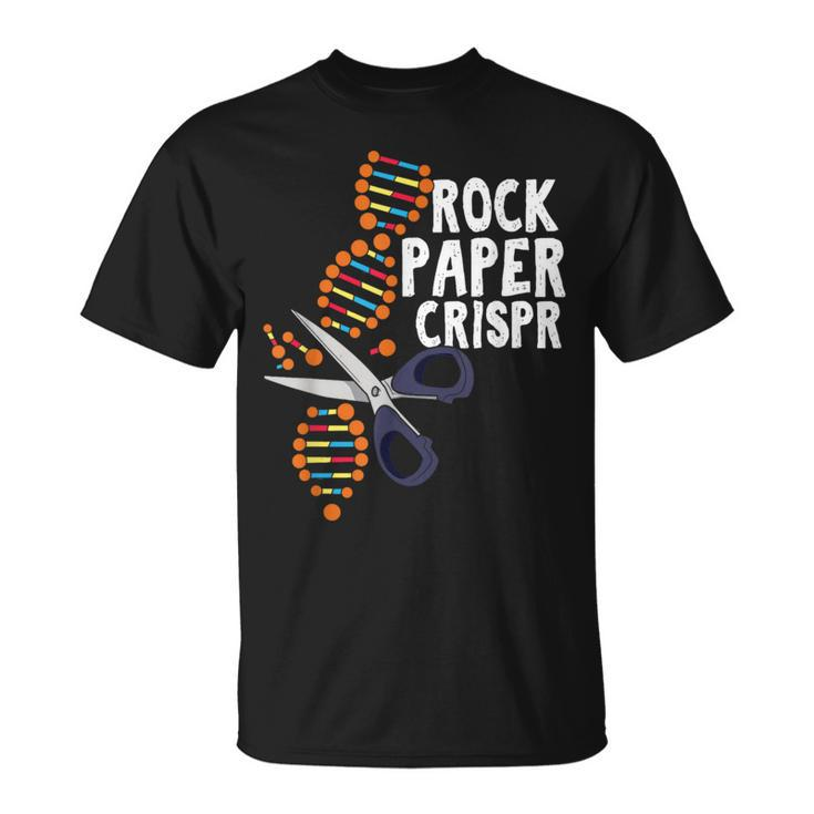 Rock Paper Crispr Dna Biologist Genetic Engineering Science T-Shirt