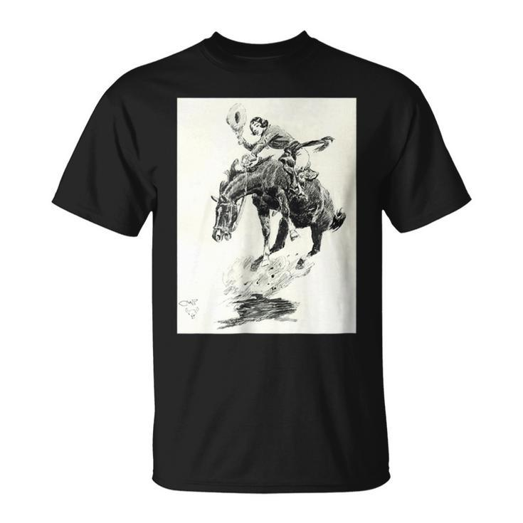 Rodeo Cowgirl  Riding Bucking Horse Unisex T-Shirt