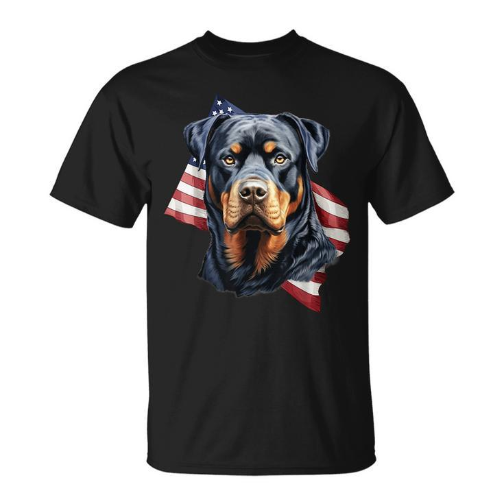 Rottweiler Patriotic 4Th Of July Dog Lover American Usa  Unisex T-Shirt