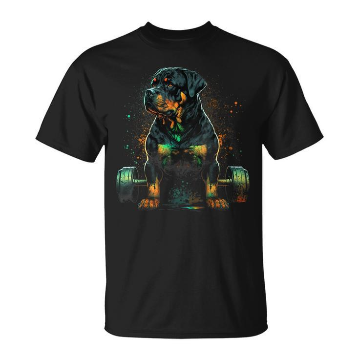 Rottweiler Weightlifting Dog Fitness Gym Rottweiler T-Shirt