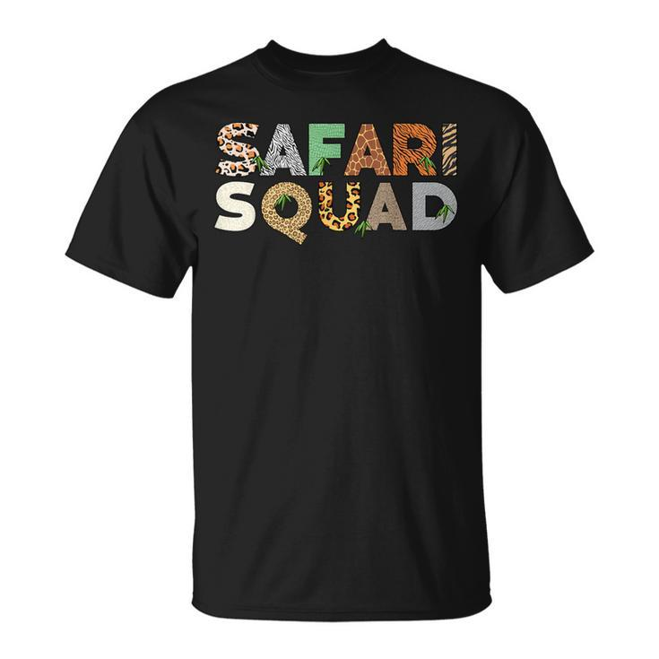 Safari Animal Pattern Print Family Safari Squad T-Shirt