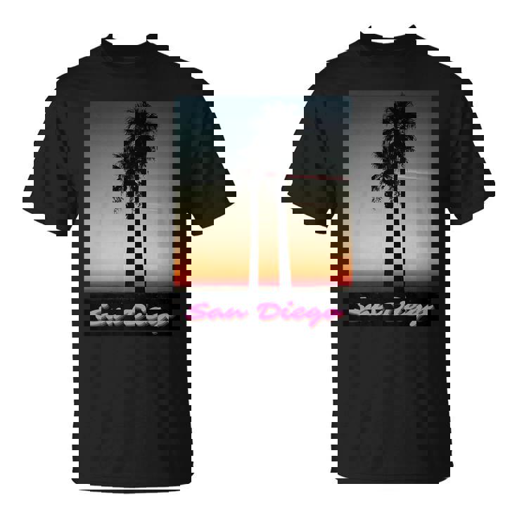 San Diego Sunset - Souvenir Vacation Palm Tree California Unisex T-Shirt