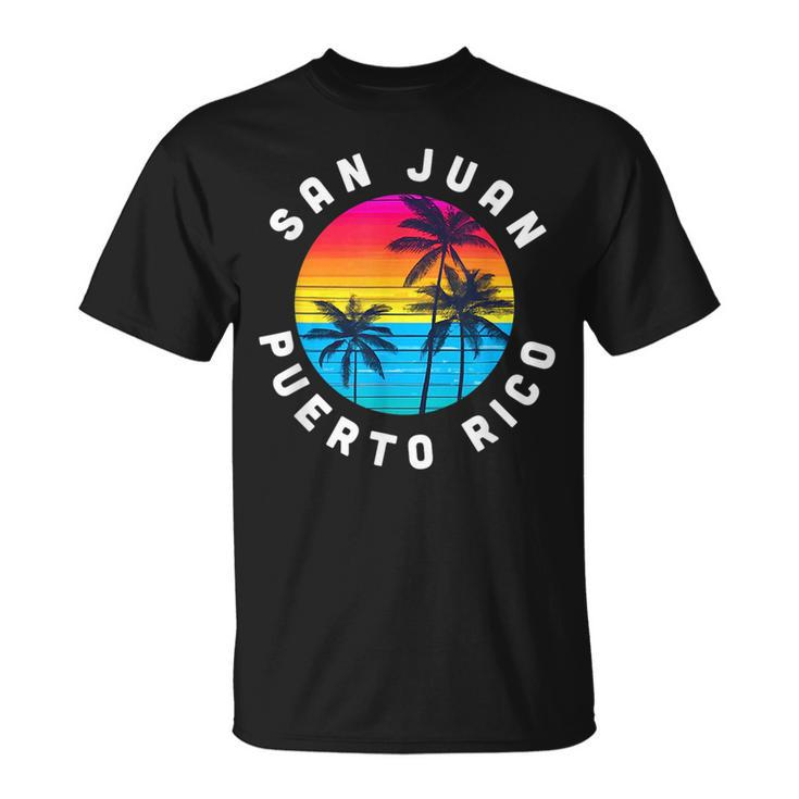 San Juan Puerto Rico Vacation Souvenir Sunset Beach  Unisex T-Shirt