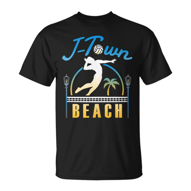 Sand Volleyball Sunset In J-Town T-Shirt