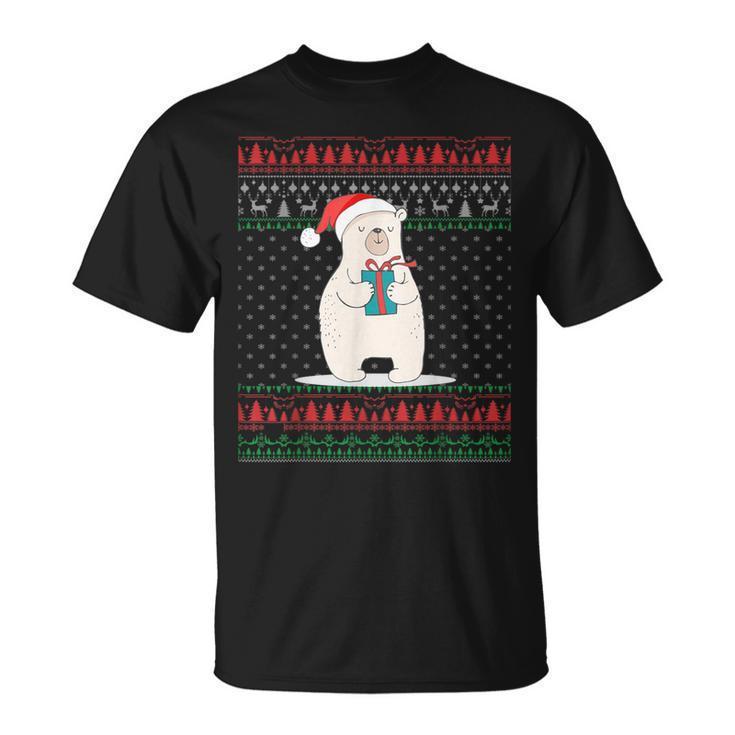 Santa Polar Bear Ugly Christmas Sweater Family Matching T-Shirt