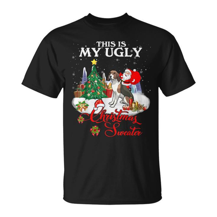 Santa Riding Coonhound This Is My Ugly Christmas Sweater T-Shirt