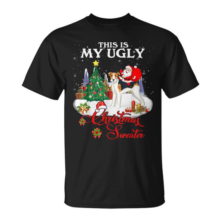 Santa Riding Fox Terrier This Is My Ugly Christmas Sweater T-Shirt