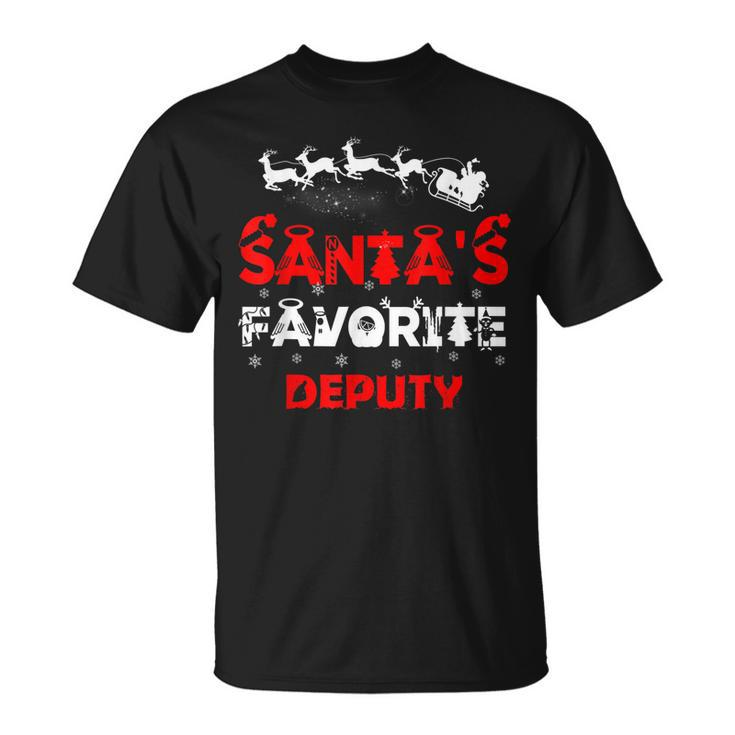 Santas Favorite Deputy Funny Job Xmas Gifts  Unisex T-Shirt