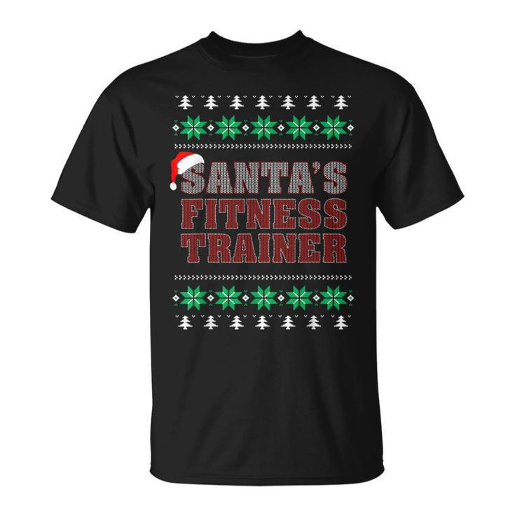 Santa's Fitness Trainer -Ugly Christmas Sweater T-Shirt