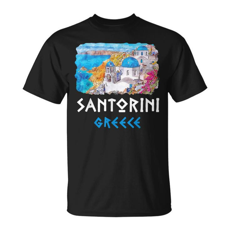 Santorini Greece Painting Souvenir T-shirt