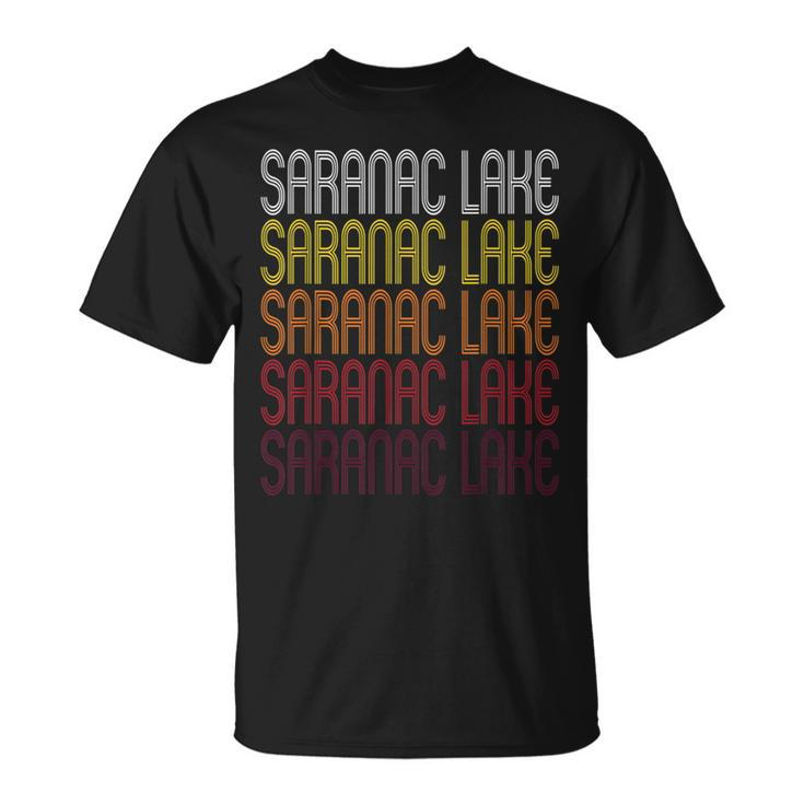 Saranac Lake Ny Vintage Style New York T-Shirt