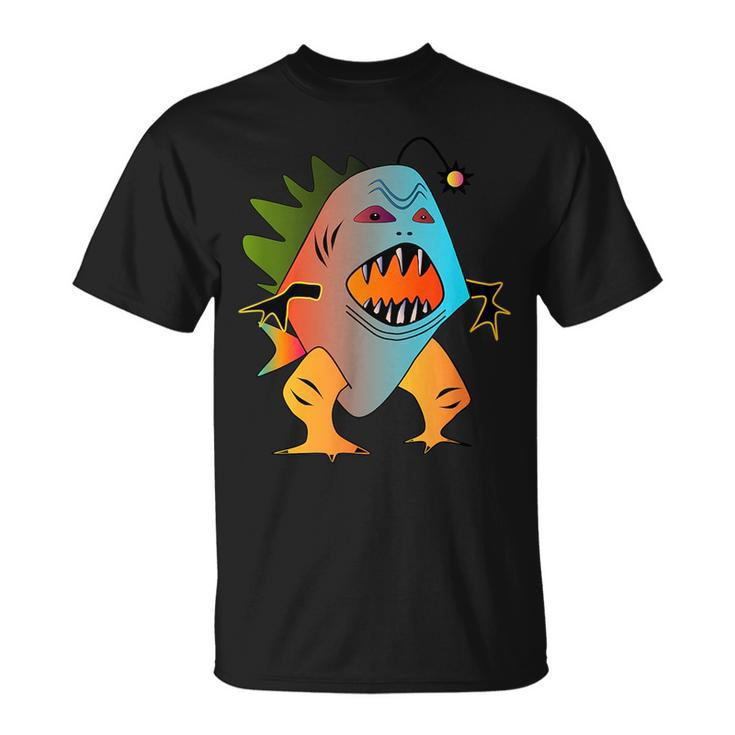 Scary Colorful Fish Sea Monster Creature Graphic  Unisex T-Shirt