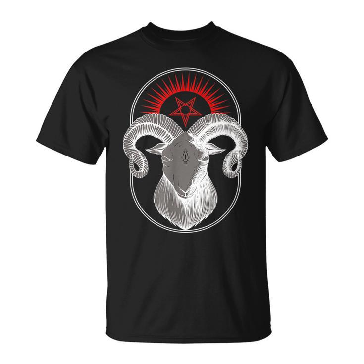 Scary Creepy Devil Goat Baphomet  For Halloween  Unisex T-Shirt