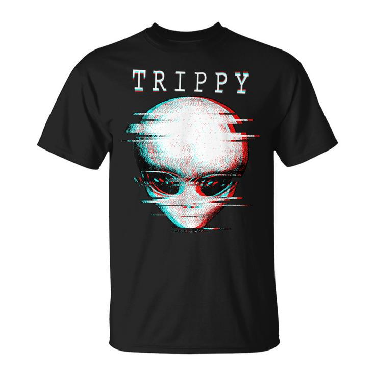 Scary Trippy Alien  - Alien Face - Alien Head Unisex T-Shirt