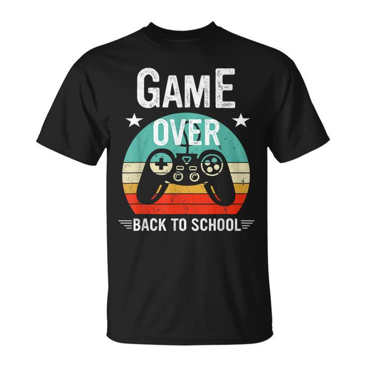 Back To School Game Over First Day Of School Gamer T-Shirt