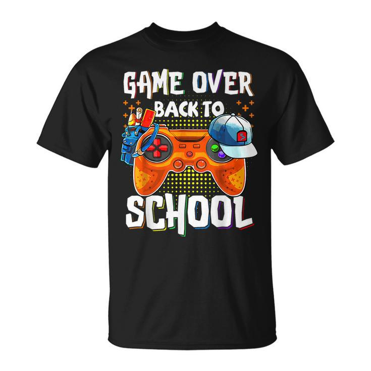 Back To School Game Over First Day Of School Gamer T-Shirt