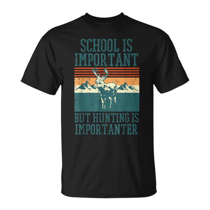 School Important Hunting Importanter Deer Hunter Boys T-Shirt