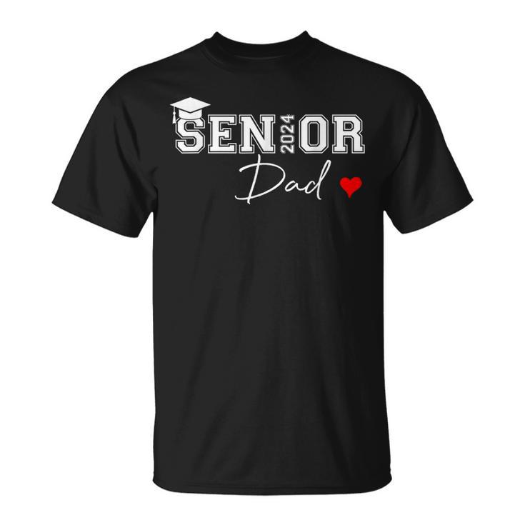 Senior 2024 Dad Graduate Cute Heart Class Of 2024 T-Shirt