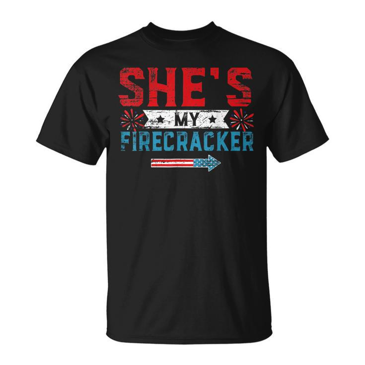 Shes My Firecracker His And Hers 4Th July Matching Couples Unisex T-Shirt