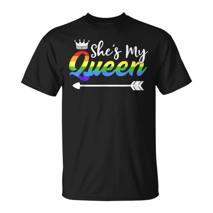 Shes My Queen Gay Girlfriend Outfit Matching Lesbian Couple  Unisex T-Shirt