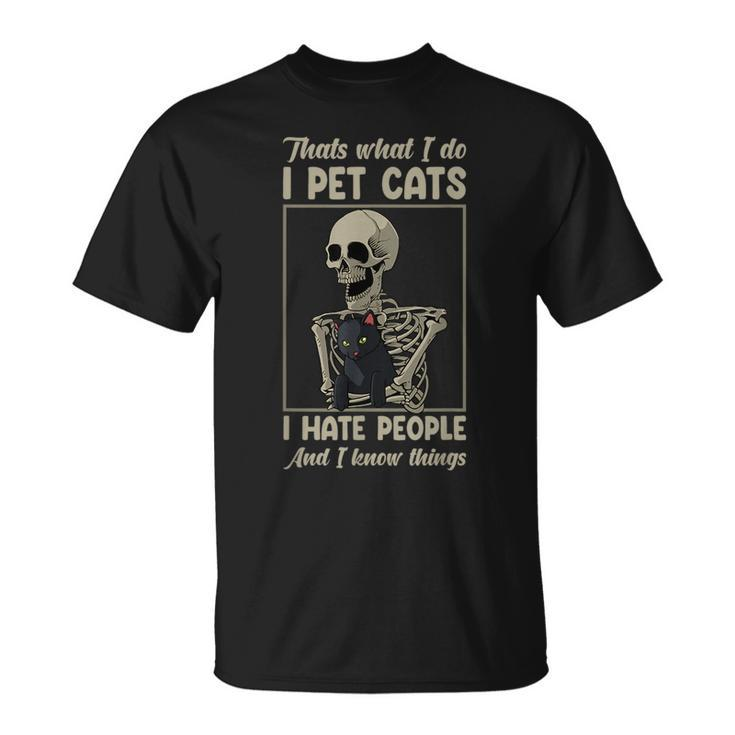 Skeleton Cat Kitten Lover Grumpy Skull Kitty Pet Owner  Unisex T-Shirt