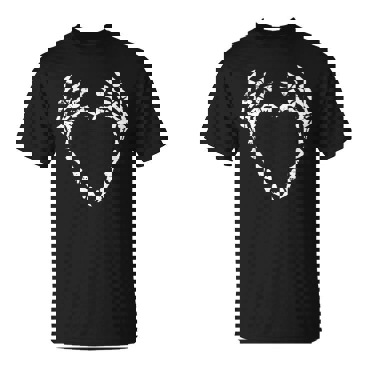 Skeleton Hand Heart Pocket Halloween Costume Bones T-Shirt