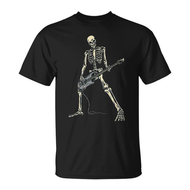 Skeleton Playing Bass For Bassist And Bass Guitar Players  Unisex T-Shirt