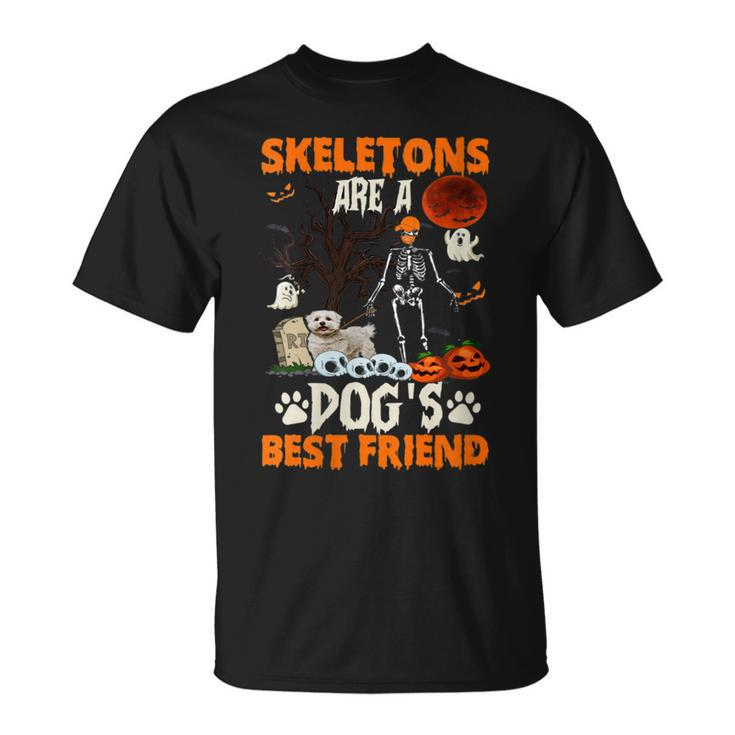 Skeletons Bichon Frise Is Friends Funny Halloween Costume  Unisex T-Shirt